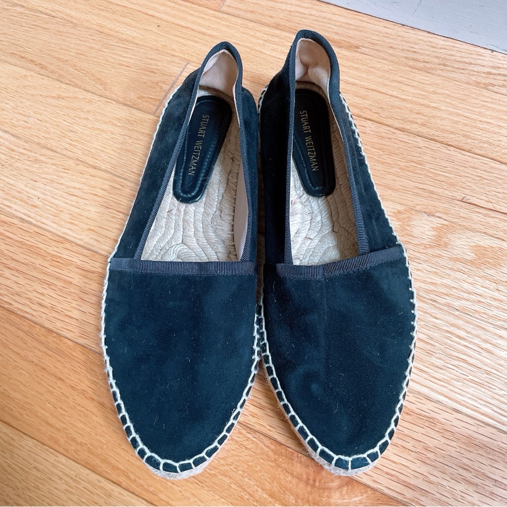 Stuart Weitzman Black Espadrille Flats